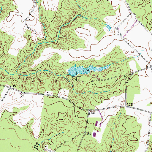 Topographic Map of Gwathmeys Dam, VA