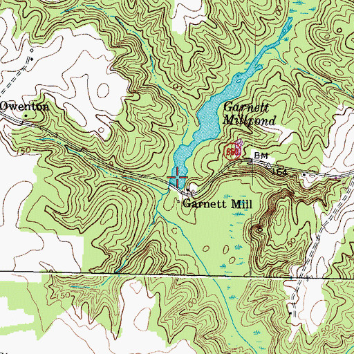 Topographic Map of Garnett Millpond Dam, VA