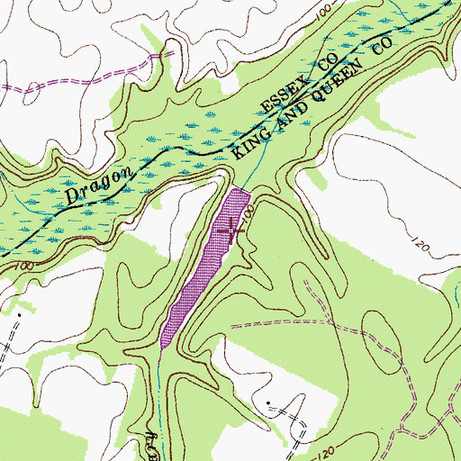 Topographic Map of Dew Dam, VA