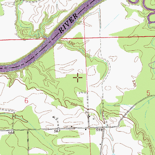 Topographic Map of Ballplay Bend, AL