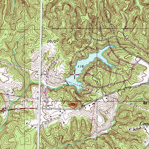 Topographic Map of Presidential Lakes Dam, VA