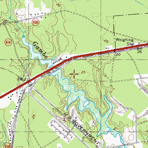 Topographic Map of United States Naval Proving Grounds Dam, VA