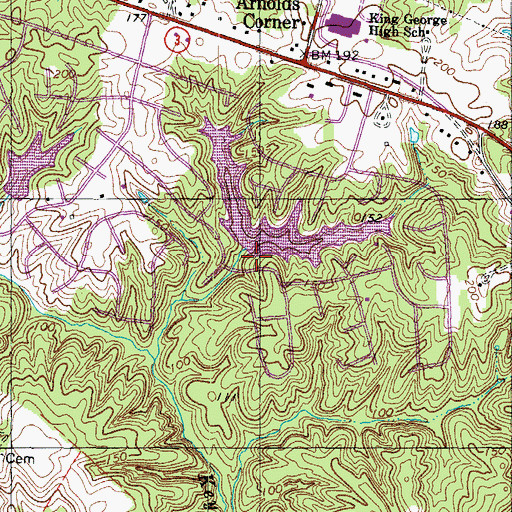 Topographic Map of Lake Monroe Dam, VA