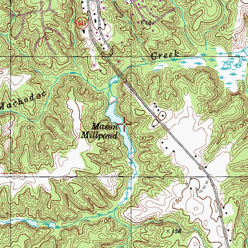 Topographic Map of Mason Millpond, VA