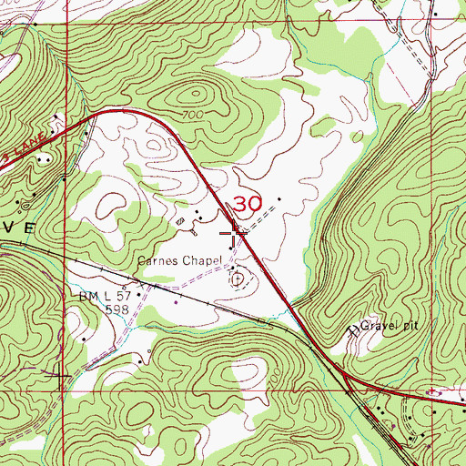 Topographic Map of Benson (historical), AL