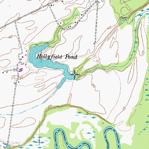 Topographic Map of Curling Dam, VA