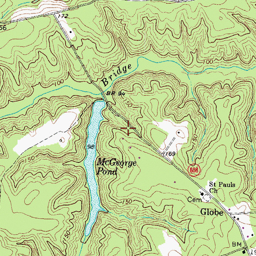 Topographic Map of Gutherie Pond, VA