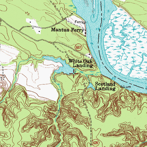 Topographic Map of Garretts Dam, VA