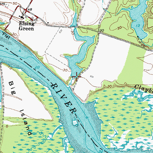 Topographic Map of Lafferty Dam Number Two, VA