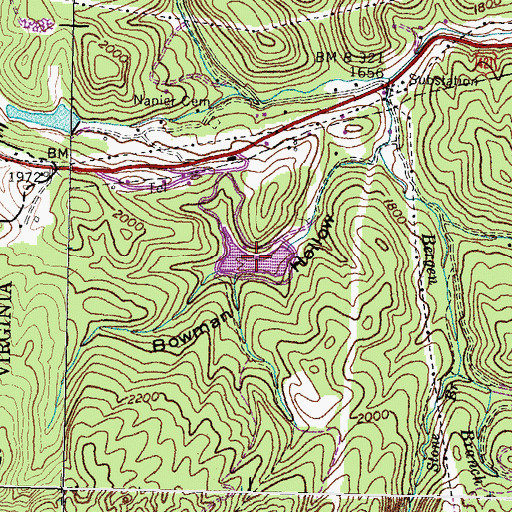 Topographic Map of Middleton Lake, VA