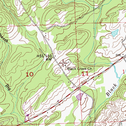 Topographic Map of Black Creek School (historical), AL