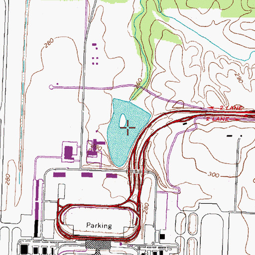 Topographic Map of Dulles Airport Pond, VA