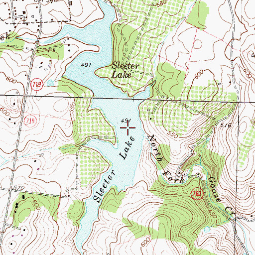 Topographic Map of Sleeter Lake Dam, VA