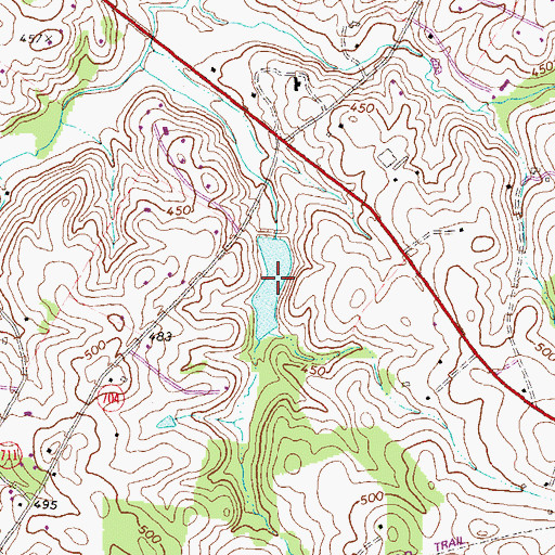 Topographic Map of Kalnasy Pond, VA