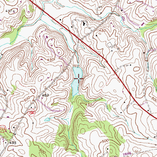 Topographic Map of Kalnasy Pond, VA