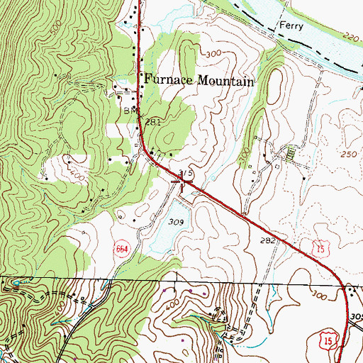 Topographic Map of Gore Dam, VA