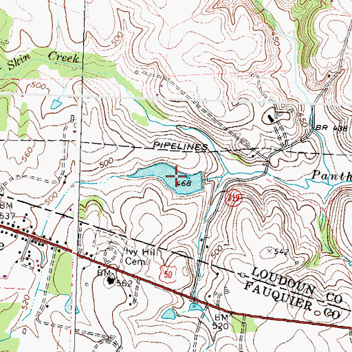 Topographic Map of Skallerup Pond, VA