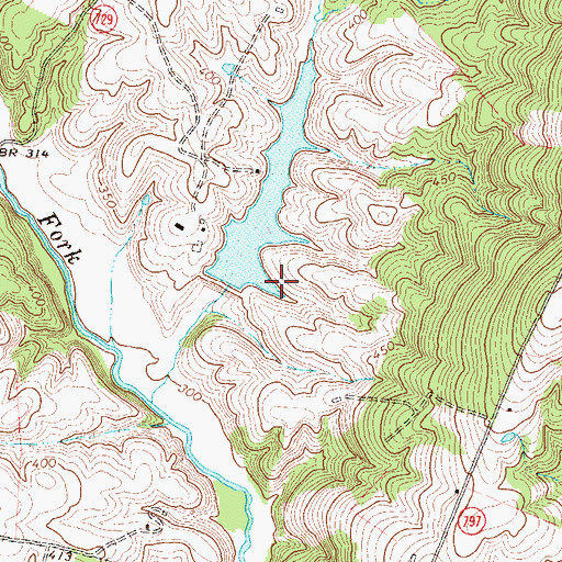 Topographic Map of Oliver Dam, VA
