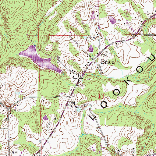 Topographic Map of Brice School (historical), AL