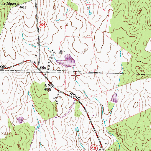 Topographic Map of Cherry Hill Pond, VA