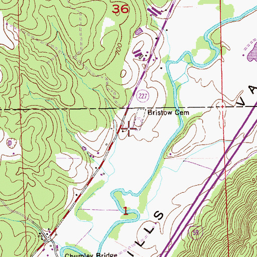 Topographic Map of Bristow Methodist Episcopal Church (historical), AL