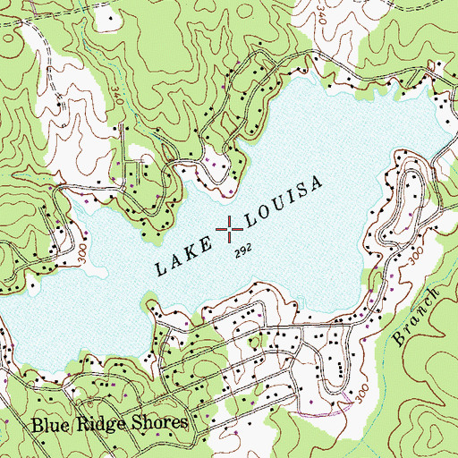 Topographic Map of Lake Louisa, VA