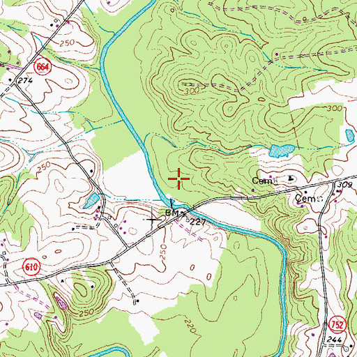 Topographic Map of Sheltons Millpond, VA