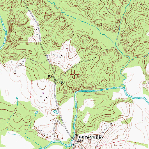 Topographic Map of Yanceyville Dam, VA