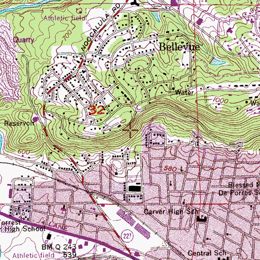 Topographic Map of The Brow, AL