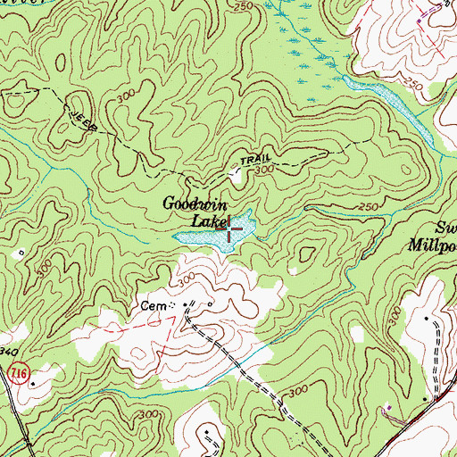 Topographic Map of Goodwin Lake, VA