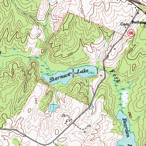 Topographic Map of Pettit Lake, VA