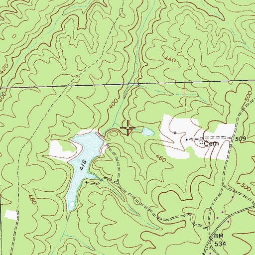 Topographic Map of Ponda Roche Dam, VA