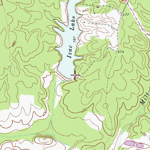 Topographic Map of Izac Dam, VA