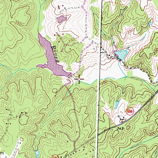 Topographic Map of Little River Number One Dam, VA