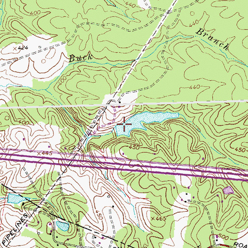 Topographic Map of Brickhead Dam, VA