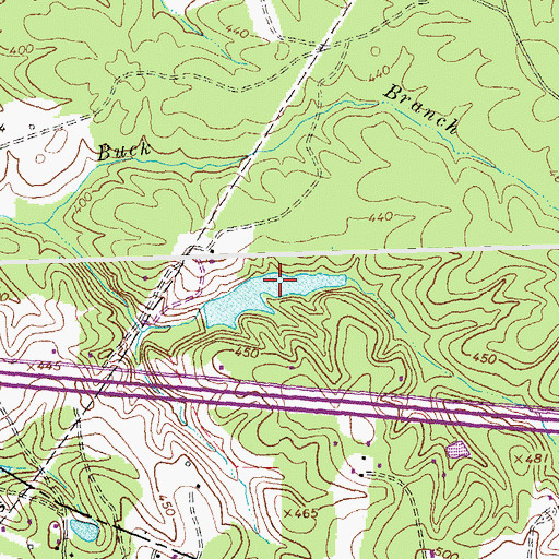 Topographic Map of Brickhead Pond, VA