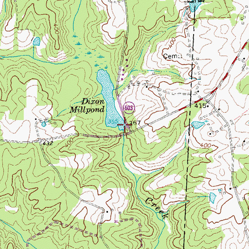 Topographic Map of Dixons Dam, VA