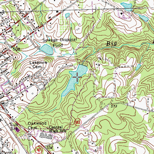 Topographic Map of Lunenburg Beach Reservoir, VA