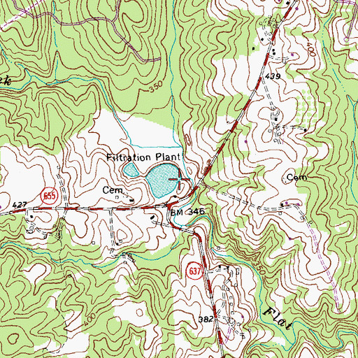 Topographic Map of Kenbridge Dam, VA