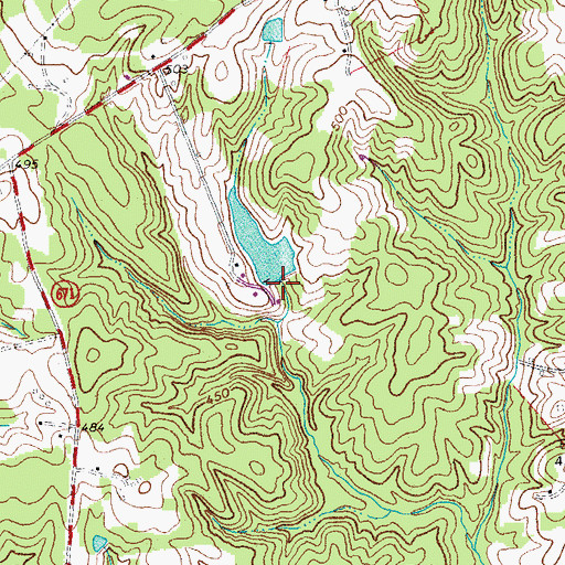 Topographic Map of Thowhorn Dam, VA