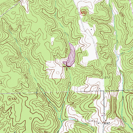 Topographic Map of Bragg Dam, VA