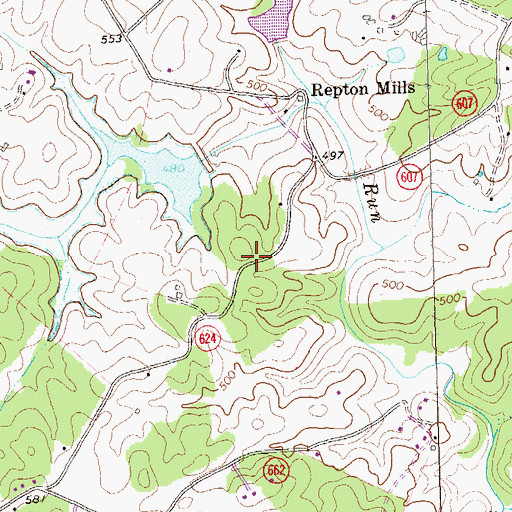 Topographic Map of Beautiful Run Number 1b Dam, VA