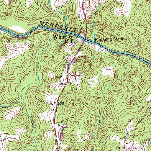 Topographic Map of Whittles Millpond, VA