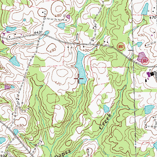 Topographic Map of Willis Dam, VA