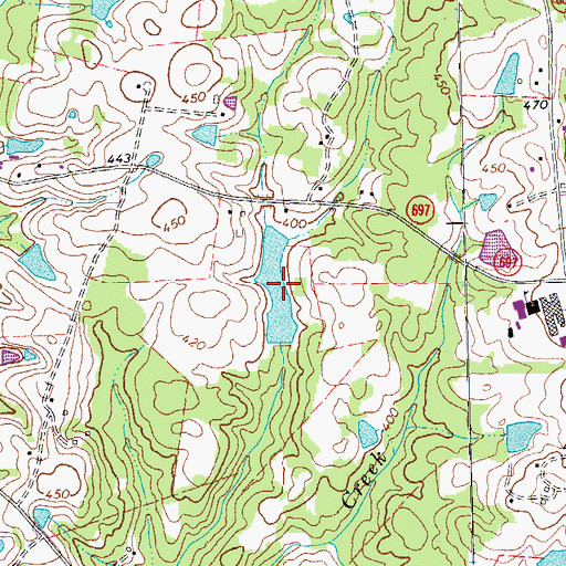 Topographic Map of Willis Pond, VA