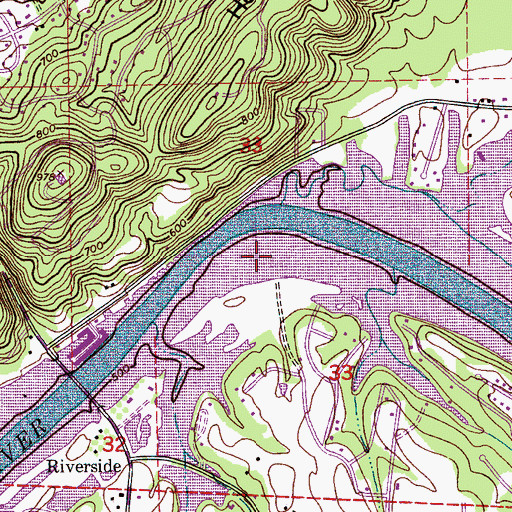 Topographic Map of Cedar Bend, AL