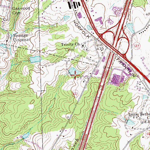 Topographic Map of Raineys Dam, VA