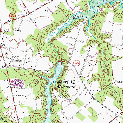 Topographic Map of Barricks Dam, VA
