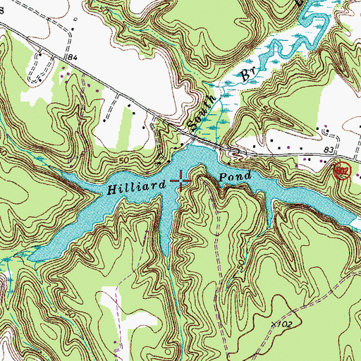 Topographic Map of Hilliard Pond, VA