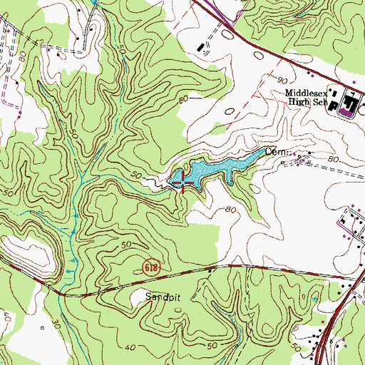 Topographic Map of Grays Dam, VA